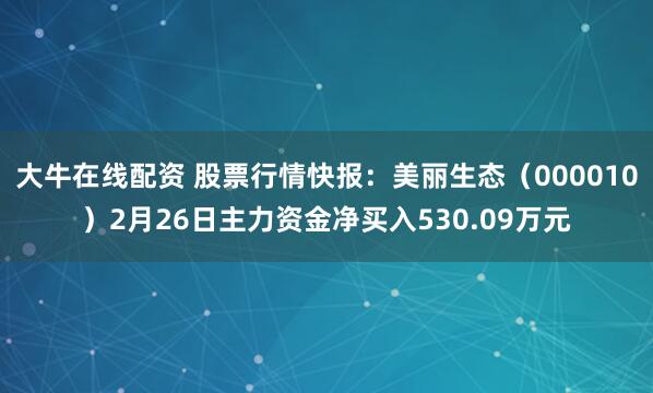 大牛在线配资 股票行情快报：美丽生态（000010）2月26日主力资金净买入530.09万元