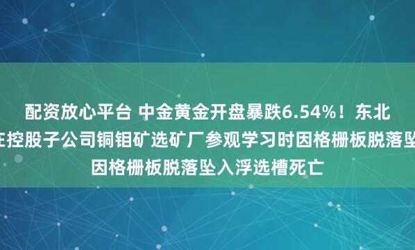 配资放心平台 中金黄金开盘暴跌6.54%！东北大学6名学生在控股子公司铜钼矿选矿厂参观学习时因格栅板脱落坠入浮选槽死亡
