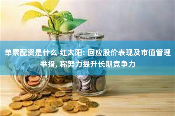 单票配资是什么 红太阳: 回应股价表现及市值管理举措, 称努